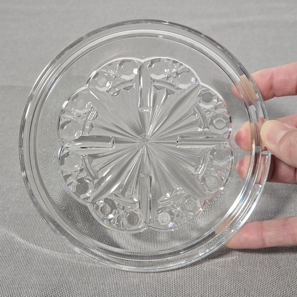 Baccarat Rosace Clear Crystal Glass Wine Bottle Decanter Coaster 5" w/ Box VTG - Picture 5 of 15